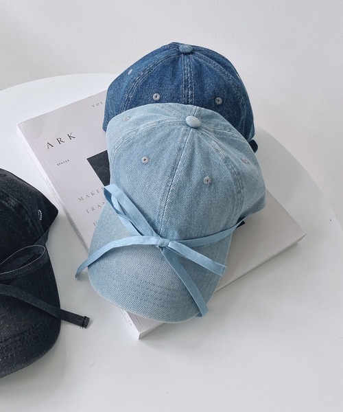 AS KNOW AS plus（アズノゥアズプラス）の「◎デニムリボンキャップ（キャップ・レディース・ブラック/ライトブルー/ブルー・FREE）」の8枚目の写真