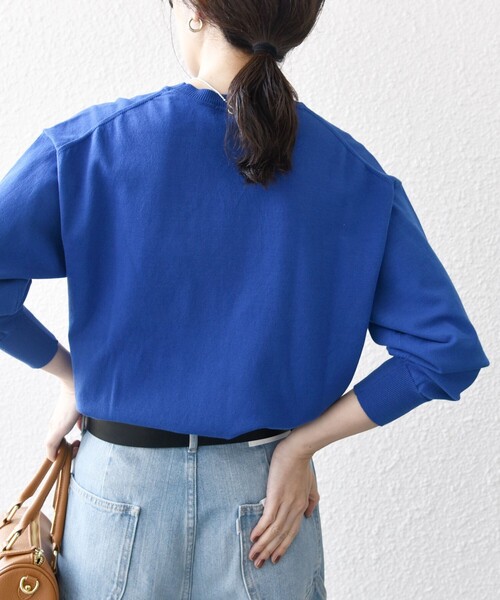 SHIPS any（シップス エニィ）の「SHIPS any:〈手洗い可能〉スウェットライク ニット プルオーバー（ニット/セーター・レディース・ブラック/ホワイト/レッド/キャメル/ブルー/グリーン/ピンク/オレンジ/ブラウン/ライトピンク/ライトグリーン・ONE SIZE）」の6枚目の写真