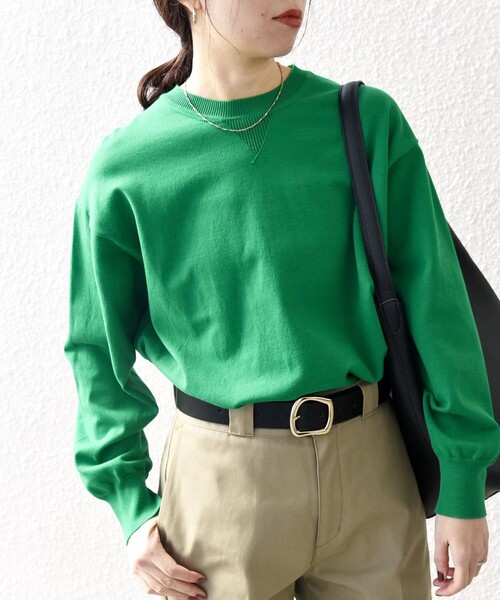 SHIPS any（シップス エニィ）の「SHIPS any:〈手洗い可能〉スウェットライク ニット プルオーバー（ニット/セーター・レディース・ブラック/ホワイト/レッド/キャメル/ブルー/グリーン/ピンク/オレンジ/ブラウン/ライトピンク/ライトグリーン・ONE SIZE）」の4枚目の写真