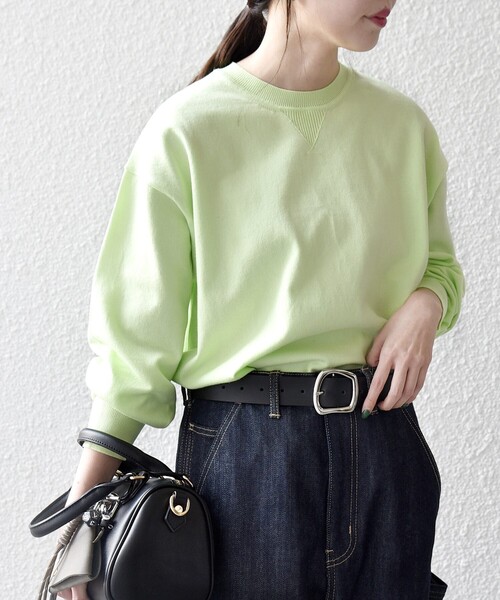 SHIPS any:〈手洗い可能〉スウェットライク ニット プルオーバー