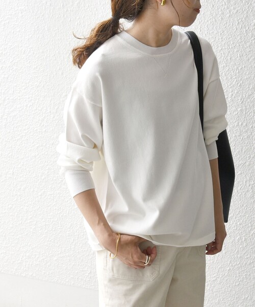 SHIPS any:〈手洗い可能〉スウェットライク ニット プルオーバー