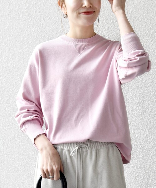 SHIPS any:〈手洗い可能〉スウェットライク ニット プルオーバー