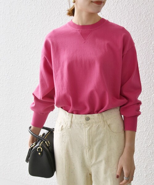 SHIPS any:〈手洗い可能〉スウェットライク ニット プルオーバー