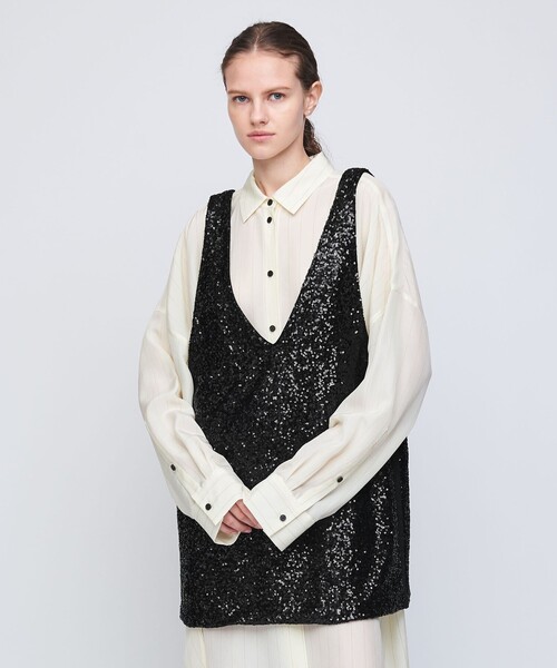 AEWEN MATOPH（イウエン マトフ）の「＜AEWEN MATOPH＞スパングル チュニック（シャツ/ブラウス・レディース・シルバー/ブラック・FREE）」の3枚目の写真