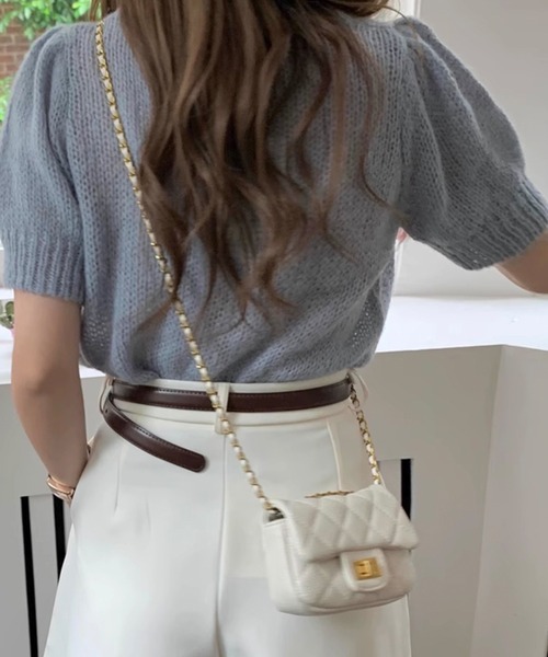 DAY CLOSET(デイ クローゼット)の「レディース アクセサリー感覚で使える2WAYチェーン付きミニバッグ(ショルダーバッグ・レディース・ベージュ/ピンク/ブラック/ブルー/アイボリー・ONE SIZE)」の22枚目の写真