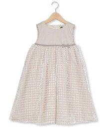 【日本製】千鳥格子オパールベルベットドレス(100~140cm)