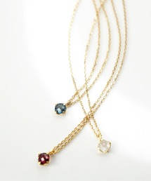 anq. | 「anq.」SV925・レインボームーンストーン/ロードライトガーネット/ロンドンブルートパーズ　ネックレス(ネックレス)