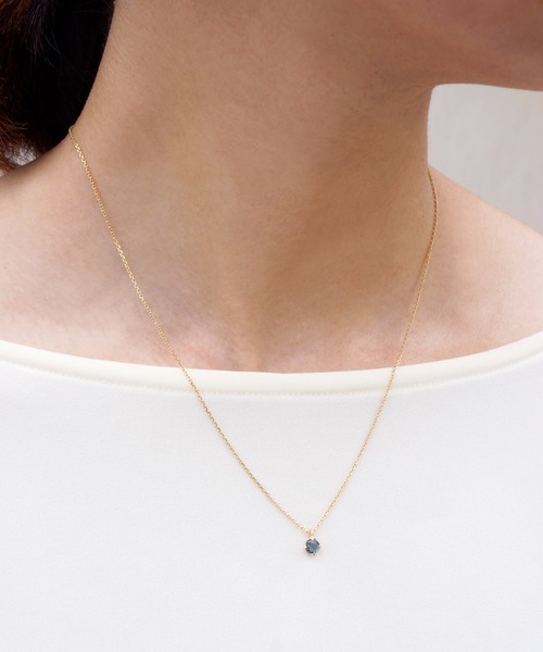 anq.(アンク)の「「anq.」SV925・レインボームーンストーン/ロードライトガーネット/ロンドンブルートパーズ ネックレス(ネックレス・レディース・ホワイト/ピンク/ブルー・ONE SIZE)」の2枚目の写真