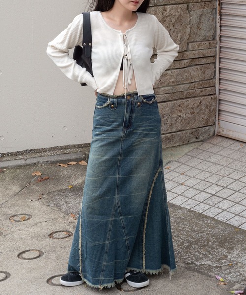 WEGO（ウィゴー）の「WEGO/リボンリブカーディガン（カーディガン/ボレロ・レディース・ピンク/ホワイト/ブラック/グレー・FREE）」の13枚目の写真