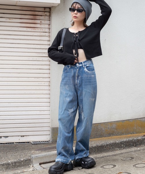 WEGO（ウィゴー）の「WEGO/リボンリブカーディガン（カーディガン/ボレロ・レディース・ピンク/ホワイト/ブラック/グレー・FREE）」の11枚目の写真