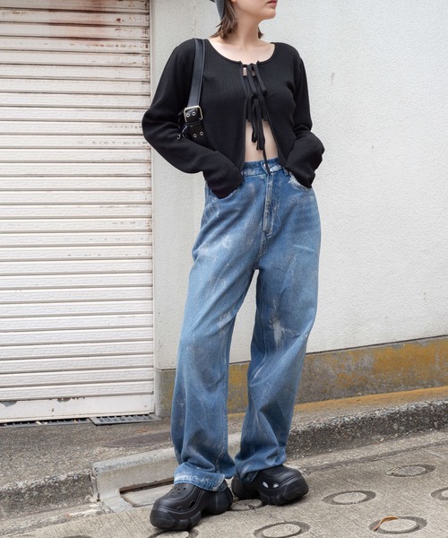 WEGO（ウィゴー）の「WEGO/リボンリブカーディガン（カーディガン/ボレロ・レディース・ピンク/ホワイト/ブラック/グレー・FREE）」の19枚目の写真