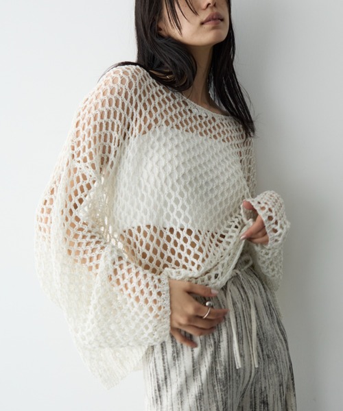 DFFUR.（ディフル）の「メッシュラメニットトップス（その他トップス・レディース・グレー/ライム/ベージュ/ブラック/アイボリー・FREE）」の16枚目の写真