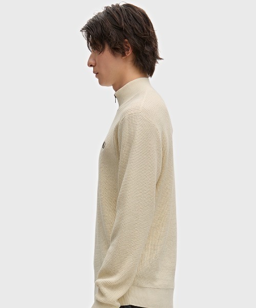 FRED PERRY(フレッドペリー)の「【先行予約受付中】Waffle Stitch Half Zip Jumper/ワッフルステッチハーフジップニット(ニット/セーター・メンズ・ブラック/オートミール/ダークブルー/ベージュ/ブラック系その他/グリーン/ベージュ系その他・S/M/L/XS)」の13枚目の写真