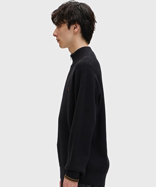 セール】Waffle Stitch Half Zip Jumper／ワッフルステッチハーフ