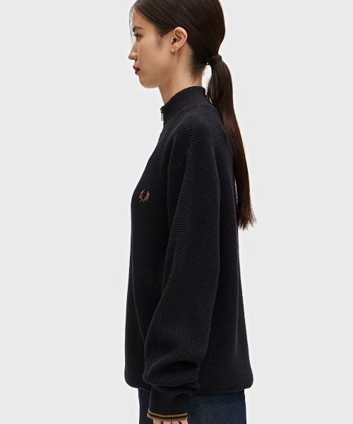 セール】Waffle Stitch Half Zip Jumper／ワッフルステッチハーフ