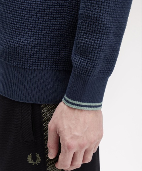 セール】Waffle Stitch Half Zip Jumper／ワッフルステッチハーフ