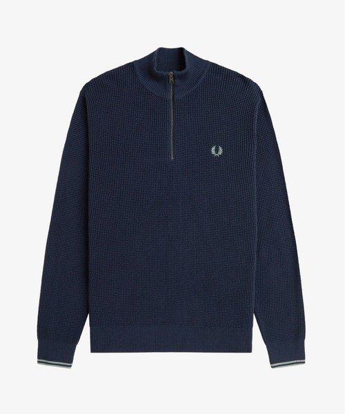 セール】Waffle Stitch Half Zip Jumper／ワッフルステッチハーフ