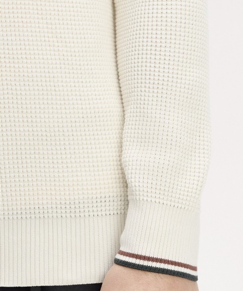 FRED PERRY(フレッドペリー)の「【先行予約受付中】Waffle Stitch Half Zip Jumper/ワッフルステッチハーフジップニット(ニット/セーター・メンズ・ブラック/オートミール/ダークブルー/ベージュ/ブラック系その他/グリーン/ベージュ系その他・S/M/L/XS)」の17枚目の写真