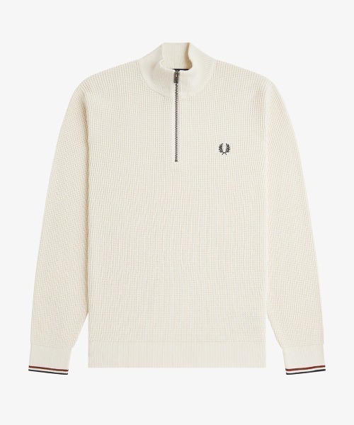 FRED PERRY(フレッドペリー)の「【先行予約受付中】Waffle Stitch Half Zip Jumper/ワッフルステッチハーフジップニット(ニット/セーター・メンズ・ブラック/オートミール/ダークブルー/ベージュ/ブラック系その他/グリーン/ベージュ系その他・S/M/L/XS)」の18枚目の写真