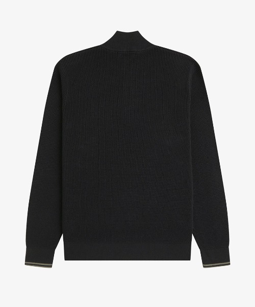 FRED PERRY(フレッドペリー)の「【先行予約受付中】Waffle Stitch Half Zip Jumper/ワッフルステッチハーフジップニット(ニット/セーター・メンズ・ブラック/オートミール/ダークブルー/ベージュ/ブラック系その他/グリーン/ベージュ系その他・S/M/L/XS)」の8枚目の写真