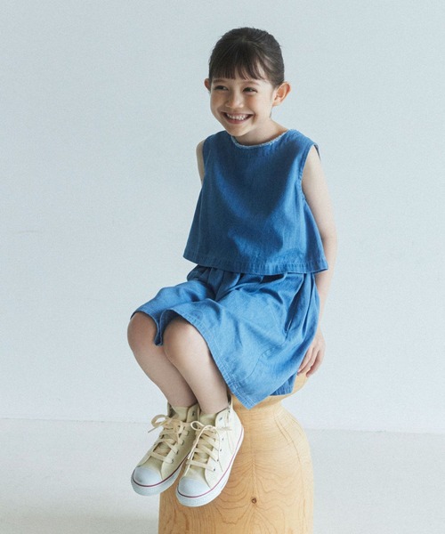 セール】【忍舞さんコラボ】デニムワンピース(KIDS)（ワンピース