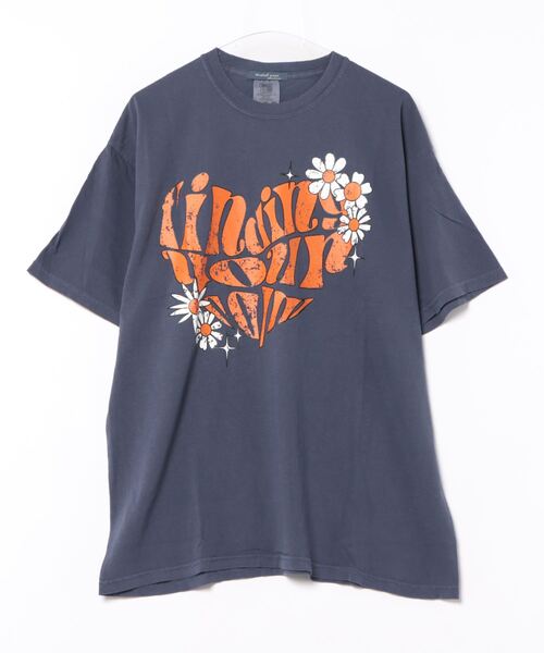 Revo.(レボ)の「MODISH GAZE ハート ピグメントTシャツ(Tシャツ/カットソー・レディース・アイボリー/ネイビー・FREE)」の9枚目の写真