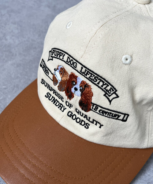 CPCM(シーピーシーエム)の「犬刺繍フェイクレザー×ツイルキャップ(キャップ・レディース・ベージュ/ネイビー/ブラック・FREE)」の17枚目の写真