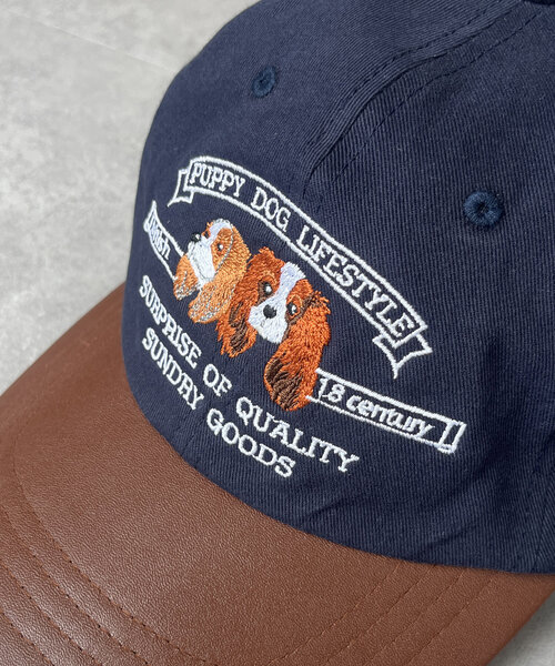 CPCM(シーピーシーエム)の「犬刺繍フェイクレザー×ツイルキャップ(キャップ・レディース・ベージュ/ネイビー/ブラック・FREE)」の21枚目の写真