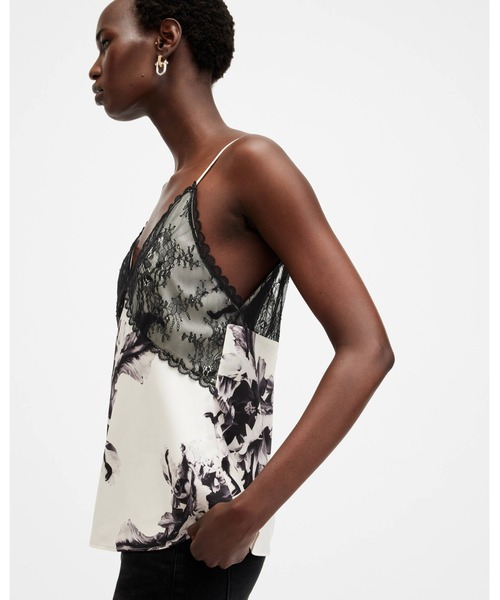 ALLSAINTS（オールセインツ）の「IMMY LACE PANELLED V-NECK CAMI TOP | IMMY レース パネル Vネック キャミ トップ（キャミソール・レディース・ホワイト系その他・4/6/8）」の6枚目の写真