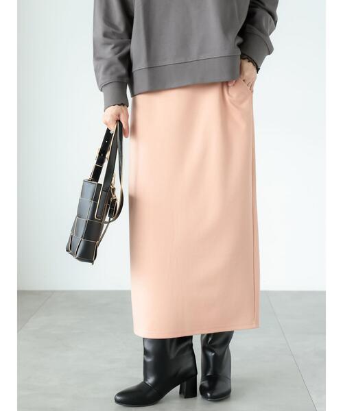 Lugnoncure（ルノンキュール）の「【選べる着丈】ポンチナロースカート（スカート・レディース・ブラック/ベージュ/ネイビー/ピンク/グリーン・ﾌﾘｰ(L)/ﾌﾘｰ(M)）」の9枚目の写真
