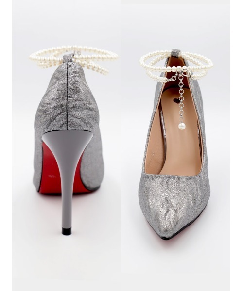 ワッシャー加工パールアンクルストラップパンプス (10.5cmヒール)（パンプス）｜Retica（レティカ）