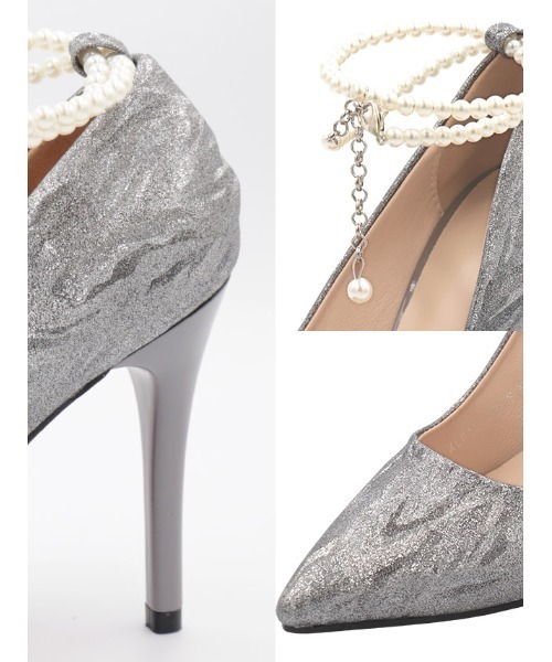 ワッシャー加工パールアンクルストラップパンプス (10.5cmヒール)（パンプス）｜Retica（レティカ）