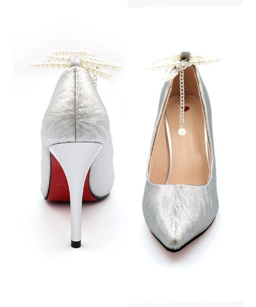 ワッシャー加工パールアンクルストラップパンプス (10.5cmヒール)（パンプス）｜Retica（レティカ）