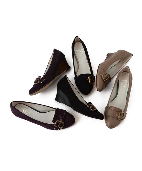 Boisson Chocolat（ボワソンショコラ）の「BBC ﾍﾞﾙﾄWEGﾊﾟﾝﾌﾟｽ55（パンプス・レディース・ブラック/モカ/ネイビー・22.5cm/23.5cm/23cm/24.5cm/22cm/24cm）」の8枚目の写真