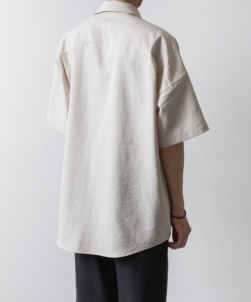 ATTACHMENT（アタッチメント）の「PE/CO/LI ツイル ハーフジップ S/Sシャツ / PE/CO/LI TWILL HALF ZIP S/S SHIRT（シャツ/ブラウス・メンズ・ベージュ/ブラック・1/2/3）」の13枚目の写真