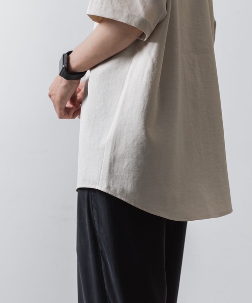 ATTACHMENT（アタッチメント）の「PE/CO/LI ツイル ハーフジップ S/Sシャツ / PE/CO/LI TWILL HALF ZIP S/S SHIRT（シャツ/ブラウス・メンズ・ベージュ/ブラック・1/2/3）」の15枚目の写真