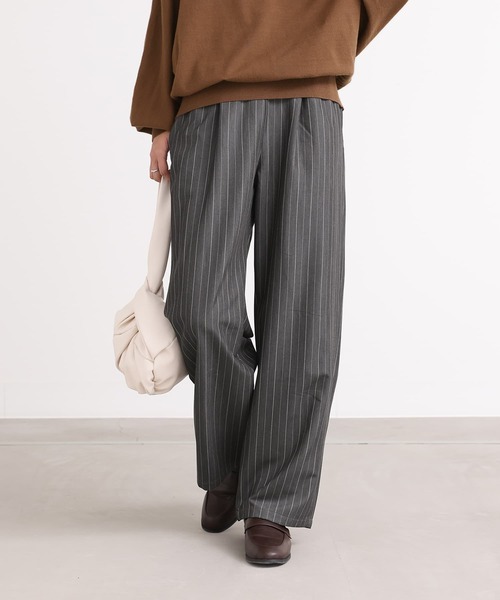 『ピンストライプストレートパンツ』（その他パンツ）｜n'OrLABEL（ノアールレーベル）