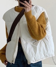 Ritzy | ノーカラー ショート丈 エコダウンベスト(ダウンベスト)