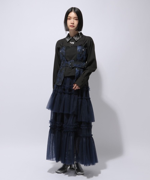 HARE（ハレ）の「ラメジャガードキリカエビスチェ(HARE)（ベスト・レディース・グリーン/ブルー・FREE）」の5枚目の写真