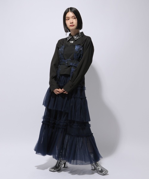 HARE（ハレ）の「ラメジャガードキリカエビスチェ(HARE)（ベスト・レディース・グリーン/ブルー・FREE）」の6枚目の写真