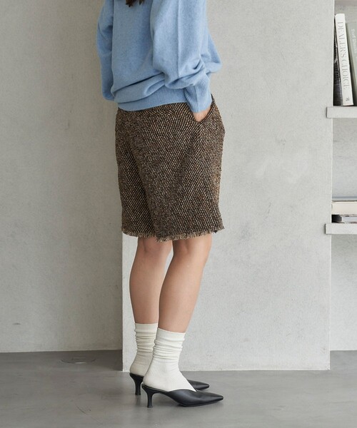 FREAK'S STORE(フリークスストア)の「FREAK’S STORE/フリークスストア The Yarn. ミックスツイードショーツ(その他パンツ・レディース・ブラウン・SMALL/MEDIUM)」の2枚目の写真