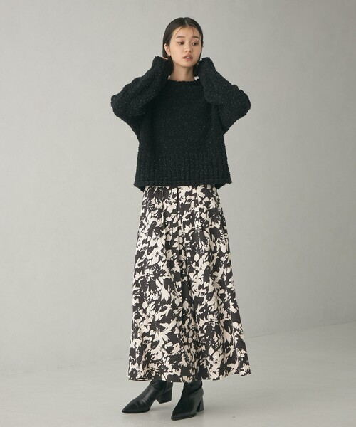 EMMEL REFINES（エメルリファインズ）の「＜EMMEL REFINES＞EM フラワープリント タックスカート（スカート・レディース・その他1/ダークブラウン・S/M）」の9枚目の写真
