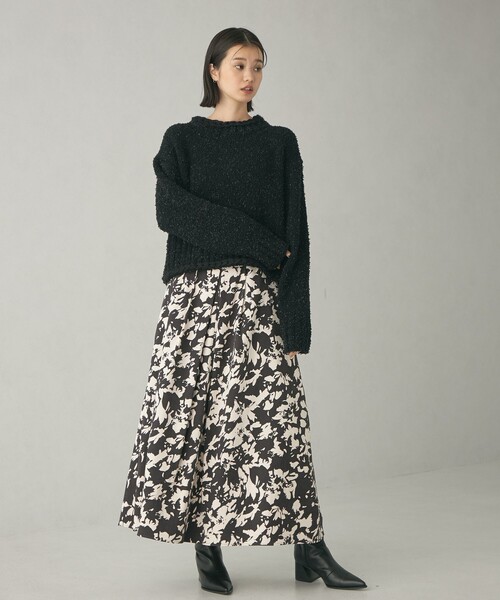 EMMEL REFINES（エメルリファインズ）の「＜EMMEL REFINES＞EM フラワープリント タックスカート（スカート・レディース・その他1/ダークブラウン・S/M）」の13枚目の写真