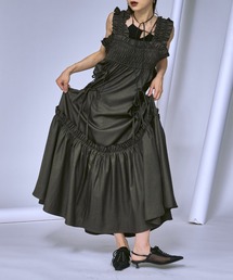 ワンピース（グリーン・カーキ/緑色系・袖なし）ファッション