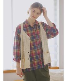 Samansa Mos2 | 麻タッチニットベスト(ベスト)