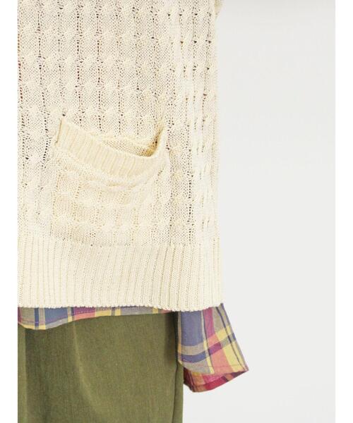 Samansa Mos2（サマンサ モスモス）の「麻タッチニットベスト（ベスト・レディース・チャコールグレー/カーキ/キナリ・F）」の19枚目の写真