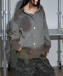 FOLLOWIN | [UNISEX]ビンテージウォッシング・オーバーフィットデニムシャツ(シャツ/ブラウス)
