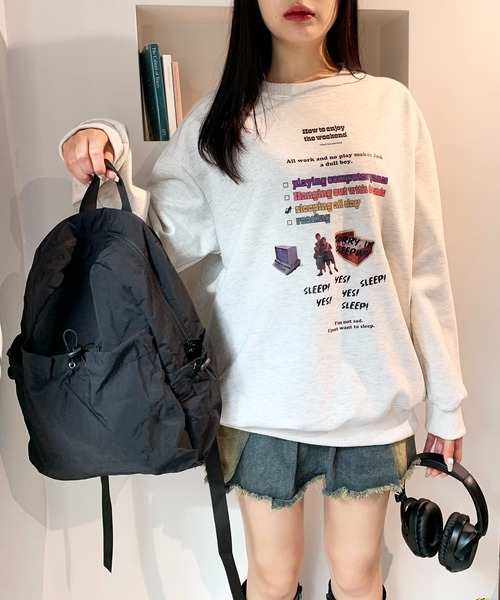 lilful(リルフル)の「ドロストポケットナイロンリュック(バックパック/リュック・レディース・ブラック/アイボリー・F)」の14枚目の写真
