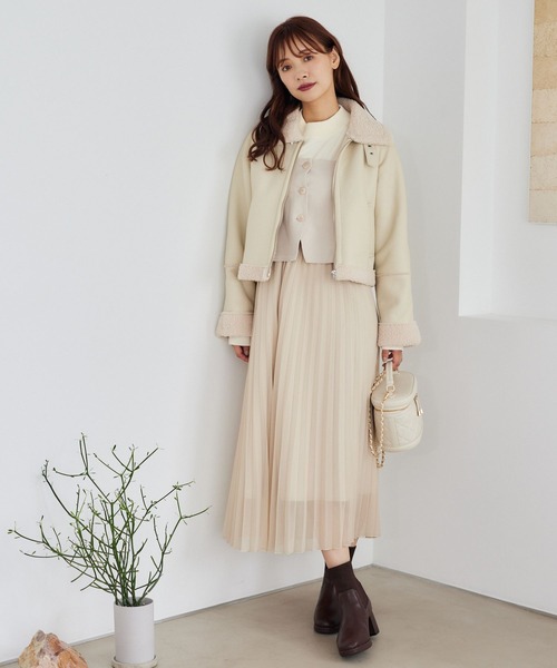 mysty woman（ミスティウーマン）の「コルセットSETプリーツスカート 246330（スカート・レディース・グレー/ブラック/アイボリー・FREE）」の4枚目の写真