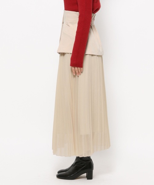 mysty woman（ミスティウーマン）の「コルセットSETプリーツスカート 246330（スカート・レディース・グレー/ブラック/アイボリー・FREE）」の11枚目の写真